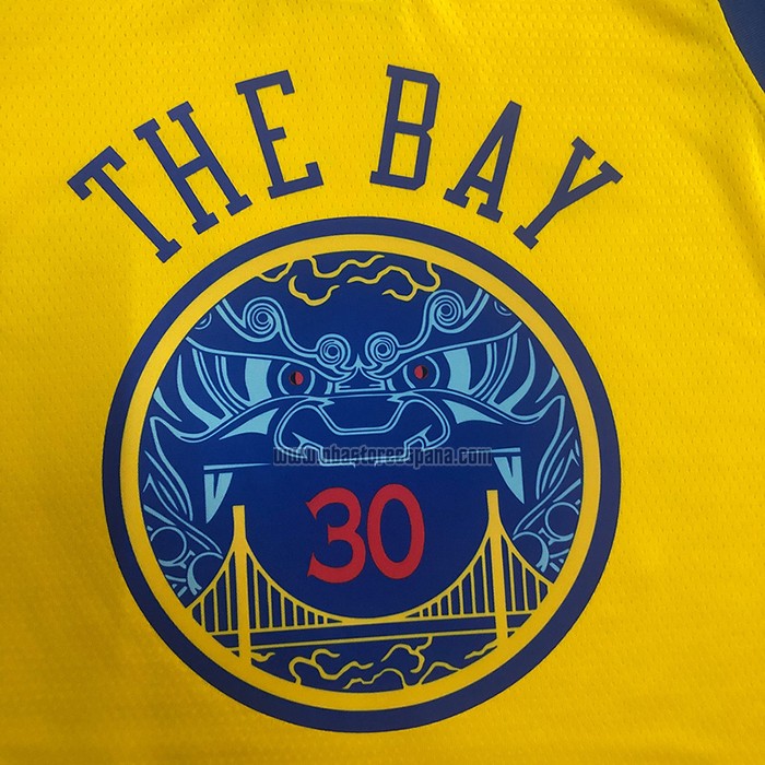 Camiseta Golden State Warriors Stephen Curry NO 30 Ciudad Amarillo